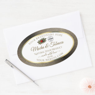 Anthracite White Product Labels Ladybug mit Logo Ovaler Aufkleber