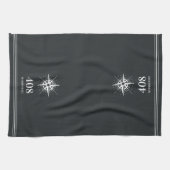 Anthrazit | Compass House Number & Street Name Geschirrtuch (Horizontal)