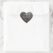 Anthrazit mit Roségoldrahmen Monogramm Danke Herz-Aufkleber (Tasche)