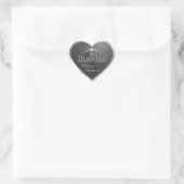 Anthrazit mit Silberrahmen-Monogramm Danke Herz-Aufkleber (Tasche)