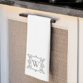 Anthrazit | Vintag Frame Monogram Geschirrtuch