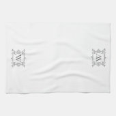 Anthrazit | Vintag Frame Monogram Geschirrtuch (Horizontal)