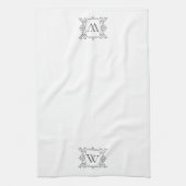 Anthrazit | Vintag Frame Monogram Geschirrtuch (Vertikal)