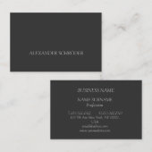 Anthrazit Visitenkarte mit grauer Schrift (Vorne/Hinten)