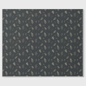 Anthrazit | Winter Laurel Pattern Geschenkpapier (Flach)