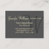 Anthrazite Minimalistic Monogramm Visitenkarte (Rückseite)