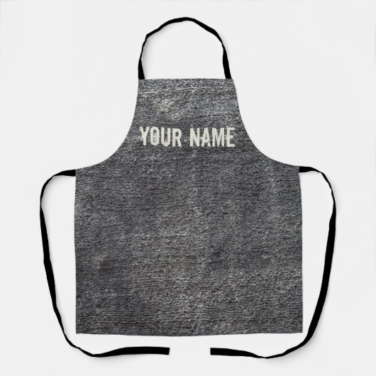 Anthrazitteppich aus Grau-Velours Vintag Schürze (Vorderseite)