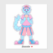 Anthro Cat Aufkleber (Blatt)