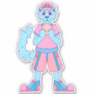 Anthro Cat Aufkleber