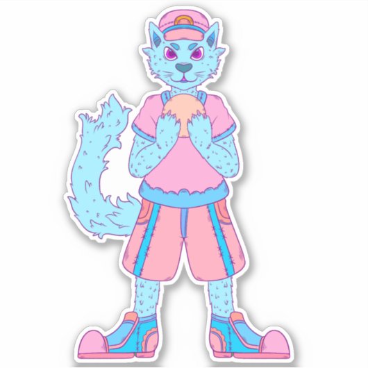 Anthro Cat Aufkleber (Vorderseite)