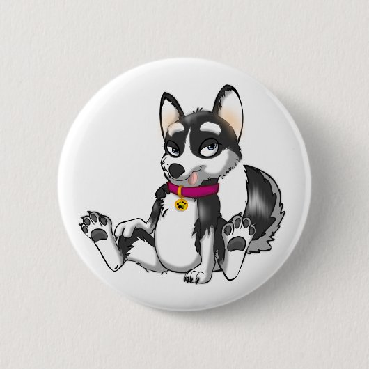 Anthro Husky-Knopf Button (Vorderseite)