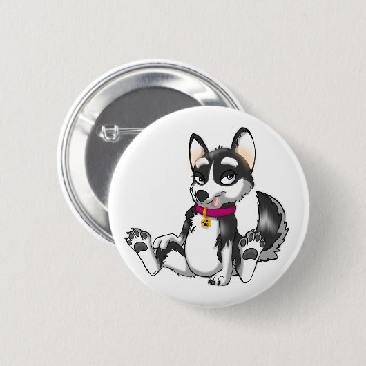 Anthro Husky-Knopf Button (Vorne & Hinten)