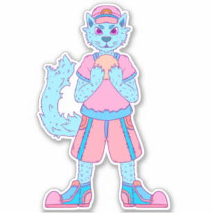 Anthro-Katze Aufkleber