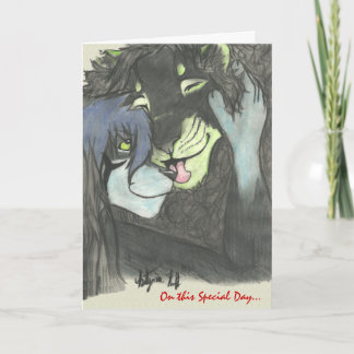 Anthro Lion Valentine Card Feiertagskarte