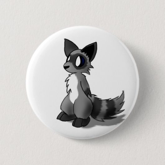 Anthro Waschbär-Knopf Button (Vorderseite)