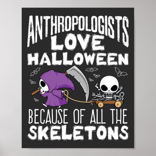 Anthropologen Liebe Halloween Skelette Poster (Vorne)