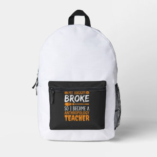 Anthropologie-Lehrer Gebrochener Besen Halloween-D Bedruckter Rucksack