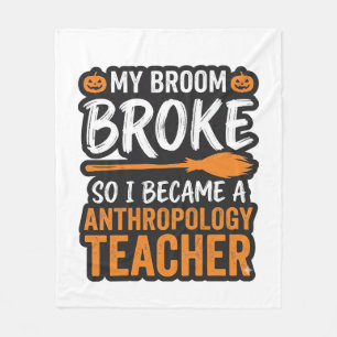 Anthropologie-Lehrer-Halloween-Besen zerbrochen Fleecedecke