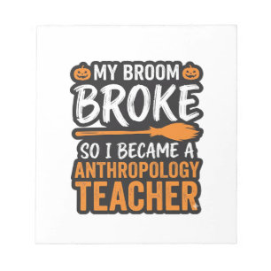 Anthropologie-Lehrer-Halloween-Besen zerbrochen Notizblock