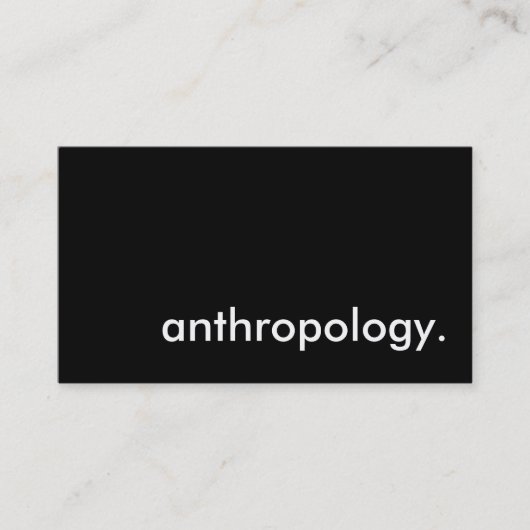 Anthropologie. Visitenkarte (Vorderseite)