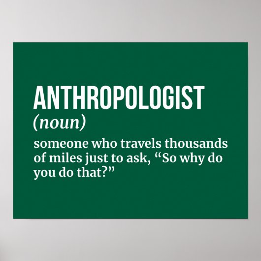Anthropologin - Funny Definition Poster (Vorne)