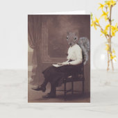 Anthropomorphe Eichhörnchen-Frauen-Raum-Gruß-Karte Karte (Gelbe Blume)