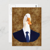 Anthropomorphe Gänse Postkarte (Vorne/Hinten)