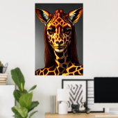 Anthropomorphe Giraffe | AI Art Poster (Heimbüro)