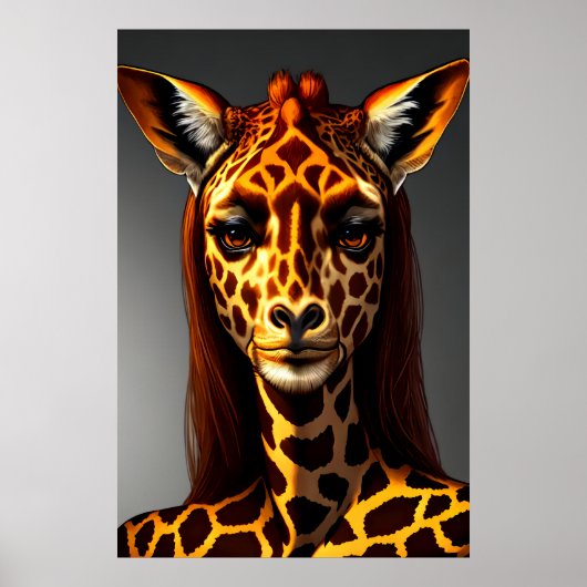 Anthropomorphe Giraffe | AI Art Poster (Vorne)