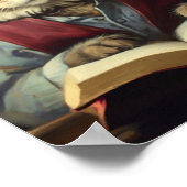 anthropomorphe Katze, die ein Buch liest Poster (Ecke)