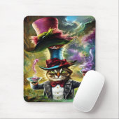 Anthropomorphe Katze Mad Hatter Fantasy Fairytale Mousepad (Mit Mouse)