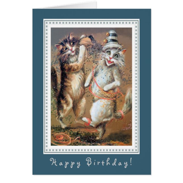 Anthropomorphe Katzen werfen Confetti (Vorne)