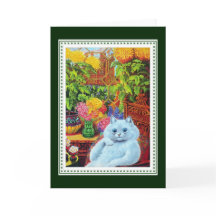 Anthropomorphe, von gelben Blumen Gerahmte weiße K