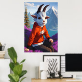 Anthropomorphe Ziege | AI Art Poster (Heimbüro)