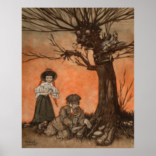 Anthropomorpher Baum von Charles Folkard Poster (Vorne)