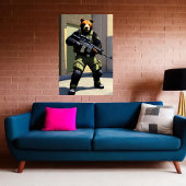 Anthropomorpher cooler Bärensoldat | AI Art Poster