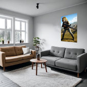 Anthropomorpher cooler Löwe Soldier | AI Art Poste Poster