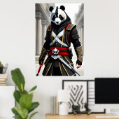Anthropomorpher cooler Panda Assassin | Art der AI Poster (Heimbüro)