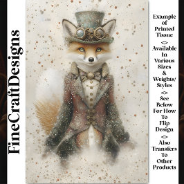 Anthropomorpher Fox Steampunk Outfit CA1 Decoupage Seidenpapier