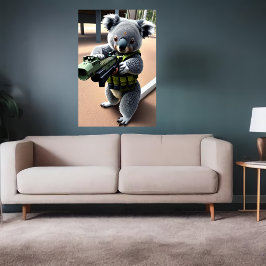 Anthropomorpher Koala-Soldat | Art der AI Poster
