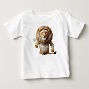 Anthropomorpher Löwenbäcker mit Schneebesen und Cu Baby T-shirt