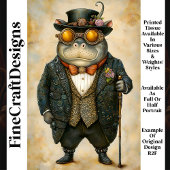 Anthropomorpher Steampunk Hippo R2F Decoupage Seidenpapier