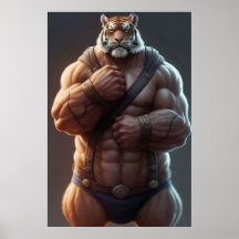 Anthropomorpher Tiger | Bodybuilder | Digitale Kun
