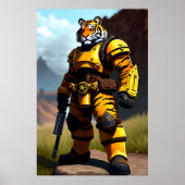 Anthropomorpher Tiger Soldier | AI Art Poster (Vorne)