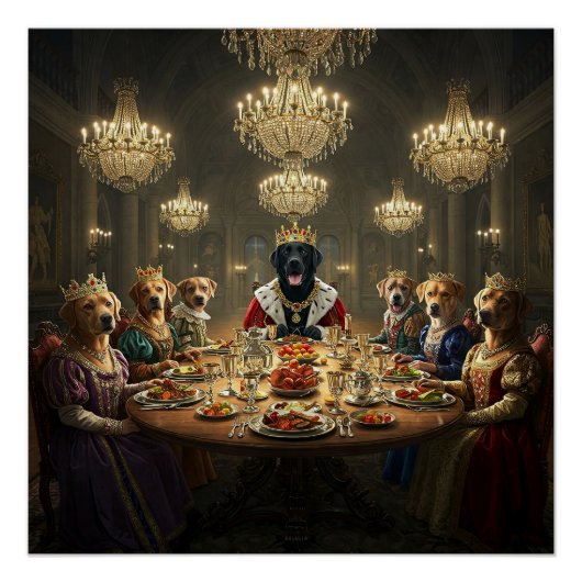 Anthropomorphes Dog Royalty Dinner Poster (Vorderseite)