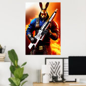 Anthropomorphes Kaninchen | AI Art Poster (Heimbüro)