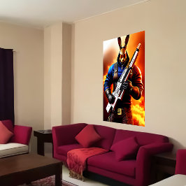 Anthropomorphes Kaninchen | AI Art Poster