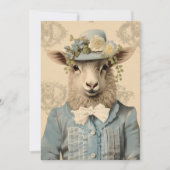 Anthropomorphes Osterschaf Feiertagskarte (Vorderseite)