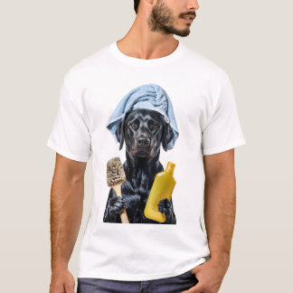 Anthropomorphes Schwarzes Labrador Tragetuch Holdi T-Shirt
