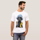 Anthropomorphes Schwarzes Labrador Tragetuch Holdi T-Shirt (Vorne ganz)